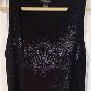 Black dressy tank with sparkle